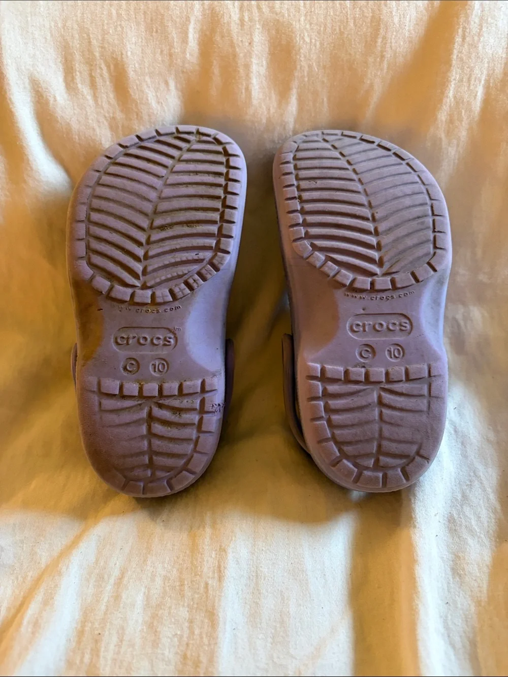 CROCS Kids Lavender Clog Sandals with Pink & Pearl Charms